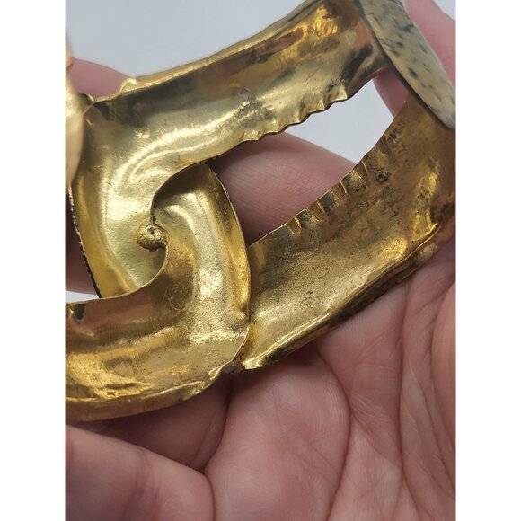 Anthropologie Intertwined Twist Tarnished Gold Tone Cuff Bracelet - Picture 8 of 12